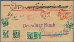19084 Danzig: 1923, Freimarke 1 Mio. Auf 10000 M. Lebhaftrotorange, 2 Stück Mit 500 Tausend Auf 50.000 M, - Sonstige & Ohne Zuordnung