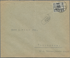 19085 Danzig: 1923: 50 Mio Portorichtige Einzelfrankatur Auf Brief (senkr. Bug) Nach Rotterdam. Sehr Selte - Andere & Zonder Classificatie