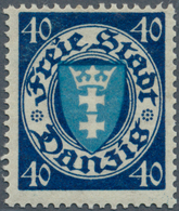 19091 Danzig: 40 Pfg. Wappen Schwärzlichviolettultramarin/mittelcyanblau, Postfrisch Pracht, Unsigniert, K - Andere & Zonder Classificatie