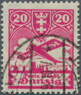 19094 Danzig: 1923: 20 Pfg Flugpost Mit Abart "Strich Am Turm Und Punkt Vor Motor", Signiert KNIEP BPP - Autres & Non Classés