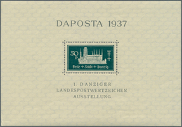 19103 Danzig: DAPOSTA-Block Schwärzlichgrün, Postfrisch Mit Einem Stadium Der Abart "Punkt Zwischen 'S' Un - Andere & Zonder Classificatie