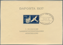 19106 Danzig: DAPOSTA-BLOCK, 2 Schwarzblau Mit Plattenfehler "Punkt Zwischen S Und T" In Originalgröße Auf - Andere & Zonder Classificatie