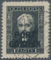 19110 Danzig - Polnische Post (Port Gdansk): 1929, Freimarke Von Polen Mit Aufdruck Auf Mattchromgelbem, S - Andere & Zonder Classificatie