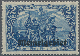 19117 Memel: 1920, 2 M. Nord Und Süd, Schwarzblau, Postfr., Tadellose Zähnung, Gummierung Fleckig, Gepr. D - Memelland 1923