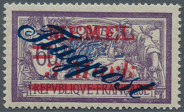 19130 Memel: 1922, 3 M. Auf 60 C. Flugpostaufdruckmarke, Postfrischer Einzelwert, M? 500,- - Memelland 1923