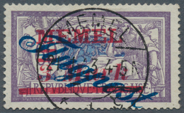 19132 Memel: 1922, 3 M. Aufdruck ''Flugpost'', Einwandfrei Gezähnt Und Zentrisch Gestempelt. Tiefstgeprüft D - Memelland 1923
