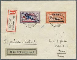 19133 Memel: 1922, 3 M. Auf 60 C. Flugpost Mit Zusatzfrankatur 50 M. Auf 2 Fr. In Einwandfreier Qualität A - Memel (Klaïpeda) 1923