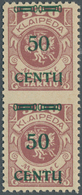 19141 Memel: 1923: 50 C Auf 500 Mk, Senkrechtes Paar, Mitte Ungezähnt, Postfrisches Qualitätsstück, Signie - Memel (Klaïpeda) 1923