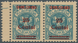 19159 Memel: 1923, Freimarke Von Memel Mit Geändertem Bdr.-Aufdruck, 25 C Auf 1000 M Grünlichblau Als Zent - Klaipeda 1923