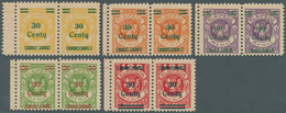 19163 Memel: 1923, Freimarken Mit Geändertem Aufdruck 30 C Auf 10 M. Bis 30 C. Auf 100 M. Als Postfrische - Memelland 1923