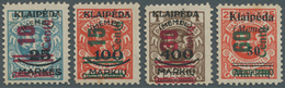 19168 Memel: 1923, 10 C Bis 60 C Mit Senkrechtem Grün/rotem Wert-Überdruck über Aufdruck In Type I, Vier W - Memelgebiet 1923