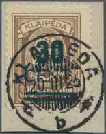 19173 Memel: 1923, 30 C. Grünaufdruck, Aufdrucktype I, Schwarzgrüner Blockzifferaufdruck 30 CENT. Auf 300 - Memel (Klaïpeda) 1923