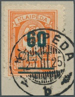 19175 Memel: 1923, 60 C. Grünaufdruck, Aufdrucktype I, Schwarzgrüner Blockzifferaufdruck 60 CENT. Auf 500 - Klaipeda 1923
