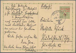 19204 Sudetenland - Karlsbad - Ganzsachen: 1938, Aufdruck-GA Karte 30 H Hellgrün Mit Rotem "Karlsbad 1.X.1 - Other & Unclassified