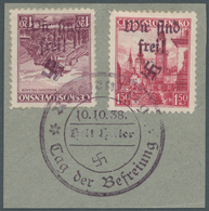 19224 Sudetenland - Reichenberg: 1938, 1,20 Kc. Landschaften Mit KOPFSTEHENDEM Aufdruck Sowie 1,50 Kc., En - Région Des Sudètes