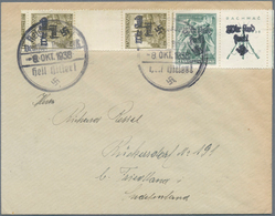19230 Sudetenland - Reichenberg: 1938, Freimarke 1,60 Kr. Im Senkrechten Zwischenstegstreifen Und Gedenkma - Région Des Sudètes
