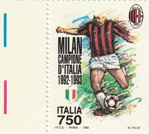 MILAN CAMPIONE D'ITALIA - 1992/1993 - Unused Stamps