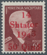 19301 Dt. Besetzung II WK - Albanien: 1943, Kleine Partie Von Neun Werten Mit Aufdruck-Abarten Nach Michel - Bezetting 1938-45