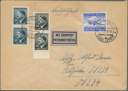 19329 Dt. Besetzung II WK - Böhmen Und Mähren: 1943, Luftfeldpostbrief (phil.) Mit Angegebener Zusatzfrank - Occupation 1938-45