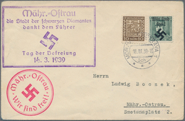 19337 Dt. Besetzung II WK - Böhmen Und Mähren - Mährisch-Ostrau: 1939, Freimarke 50 H. Mit Handstempelaufd - Bezetting 1938-45