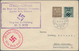 19337 Dt. Besetzung II WK - Böhmen Und Mähren - Mährisch-Ostrau: 1939, Freimarke 50 H. Mit Handstempelaufd - Occupation 1938-45