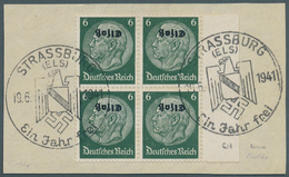 19343A Dt. Besetzung II WK - Elsass: 1940, 6 Pfg. Hindenburg-Medaillon Mit KOPFSTEHENDEM Aufdruck, Randvier - Occupation 1938-45