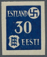 19346 Dt. Besetzung II WK - Estland: 1941, "15 Bis 30 (Kop.) Ungezähnt", Tadellos Postfrischer Satz, Unsig - Occupation 1938-45