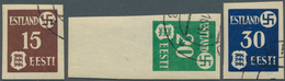 19347 Dt. Besetzung II WK - Estland: 1941, 15 K. Bis 30 K. Ungezähnt, Drei Gestempelte Pracht-Werte, 20 K. - Besetzungen 1938-45