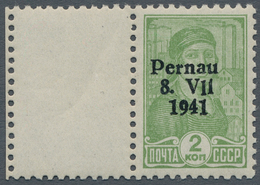 19350 Dt. Besetzung II WK - Estland - Pernau (Pärnu): 1941, "2 Kop. Mit Aufdruck In Haupttype II Und Leerf - Occupation 1938-45