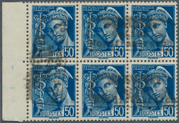 19358 Dt. Besetzung II WK - Frankreich - Dünkirchen: 1940, 50 C. Schwärzlichblau Im Rand-6er-Block Mit Dre - Bezetting 1938-45