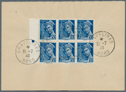 19359 Dt. Besetzung II WK - Frankreich - Dünkirchen: 1940, 50 C. Merkurkopf Im Paar Mit Aufdruck In Type I - Bezetting 1938-45