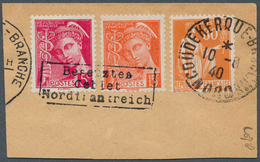 19364 Dt. Besetzung II WK - Frankreich - Dünkirchen: 1940, 5 C. Und 15 C. Merkur Mit Aufdruck In Type II M - Bezetting 1938-45