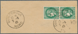 19367 Dt. Besetzung II WK - Frankreich - Dünkirchen: 1940, 2,50 Fr Ceres, Senkrechtes Markenpaar Mit Aufdr - Bezetting 1938-45