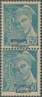 19374 Dt. Besetzung II WK - Frankreich - Festung Lorient: 1945, 50 C. Merkurkopf Grünblau Im Senkrechten P - Occupation 1938-45