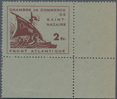 19386 Dt. Besetzung II WK - Frankreich - St. Nazaire: 1945, 2 Fr. Handelskammer Dunkellilabraun Mit Abart - Occupation 1938-45