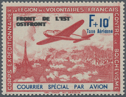 19403 Dt. Besetzung II WK - Frankreich - Privatausgaben: Legionärsmarken: 1942, F + 10 Fr. Flugpost Dunkel - Besetzungen 1938-45