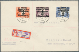 19415 Dt. Besetzung II WK - Generalgouvernement: 1941, Alle 26 Aufdruckwerte Komplett Auf Sechs Briefen, D - Bezetting 1938-45