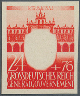 19424 Dt. Besetzung II WK - Generalgouvernement: 1943, 24+76 Gr. NSDAP Ungezähnt Und Ohne Wappenprägung, P - Besetzungen 1938-45