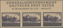 19427 Dt. Besetzung II WK - Generalgouvernement: 1943. Kloster Tyniec 4Zl Im Waagerechten 3er-Streifen Als - Bezetting 1938-45