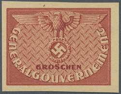 19435 Dt. Besetzung II WK - Generalgouvernement - Dienstmarken: 1940, 24 Gr. Dunkelbräunlichrot, Ungezähnt - Besetzungen 1938-45
