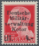 19446 Dt. Besetzung II WK - Kotor: 1944, 4 L. Auf 20 C. Rot Mit Aufdruckfehler "n Statt U In Deutsche", Po - Besetzungen 1938-45