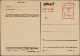 19450 Dt. Besetzung II WK - Kurland - Ganzsachen: 1945. Nicht-verausgabte Postkarte 6 Rpf Braunrot Auf Säm - Occupation 1938-45