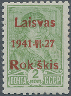 19463 Dt. Besetzung II WK - Litauen - Rakischki (Rokiskis): 1941, 50 K. Braun Mit Schwarzem Aufdruck Im Wa - Besetzungen 1938-45