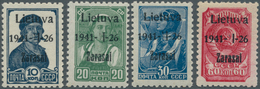 19466 Dt. Besetzung II WK - Litauen - Zargrad (Zarasai): 1941, 10 K., 20 K., 30 K. Und 50 K. Jeweils Mit A - Besetzungen 1938-45