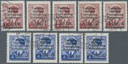 19481 Dt. Besetzung II WK - Montenegro: 1943, 0,50 L Bis 20 L Aufdruckmarken "Deutsche Militaer-Verwaltung - Bezetting 1938-45