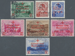 19490 Dt. Besetzung II WK - Montenegro: 1944, Rotes Kreuz, Marken Von Jugoslawien Mit Rotem Aufdruck Und E - Besetzungen 1938-45