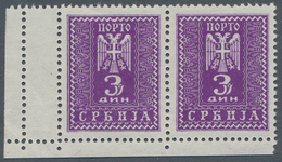 19500 Dt. Besetzung II WK - Serbien: 1943, Deutsche Besetzung Serbien, Drei Postfrische Portomarken Mit An - Bezetting 1938-45