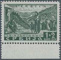 19502 Dt. Besetzung II WK - Serbien: 1941, 1+2 D Flüchtlinge Mit PLATTENFEHLER, Postfrisch Mit Waager. Bug - Occupation 1938-45