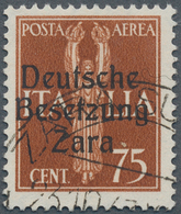 19560 Dt. Besetzung II WK - Zara: 1943, 75 C POSTA AERA Mit Aufdruck ''Deutsche Besetzung Zara'' In Type I, - Besetzungen 1938-45