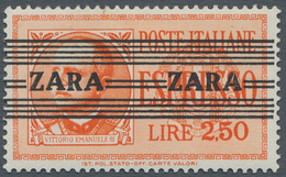 19565 Dt. Besetzung II WK - Zara: 1943, "2,50 L. Rotorange Mit Aufdruck In Type II Und PLF II", Tadellos P - Occupation 1938-45